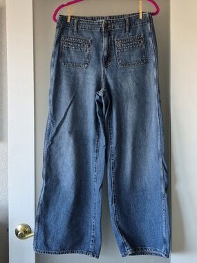 Old Navy Medium Blue Baggy Wide-Leg Jeans